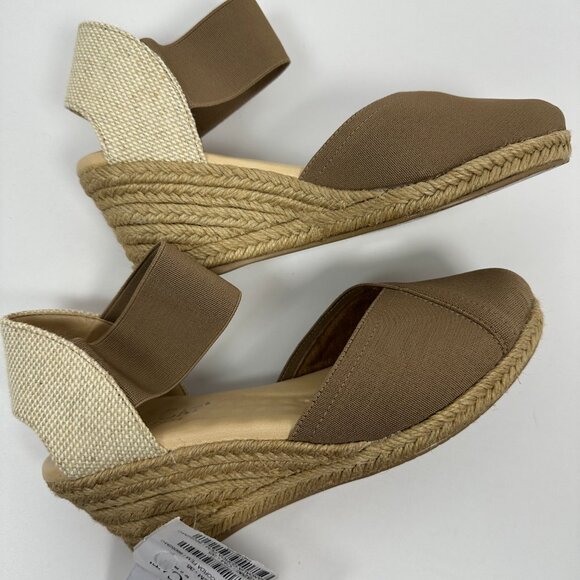 Brown Espadrille Wedge Sandals - Picture 1 of 10